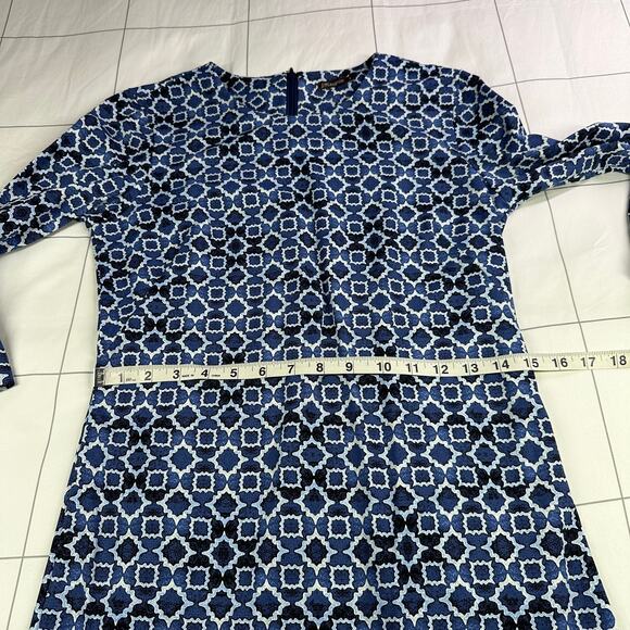 J. McLaughlin Dress Womens Small Blue Sophia Geometric Shift Catalina Cloth Work - Picture 7 of 9